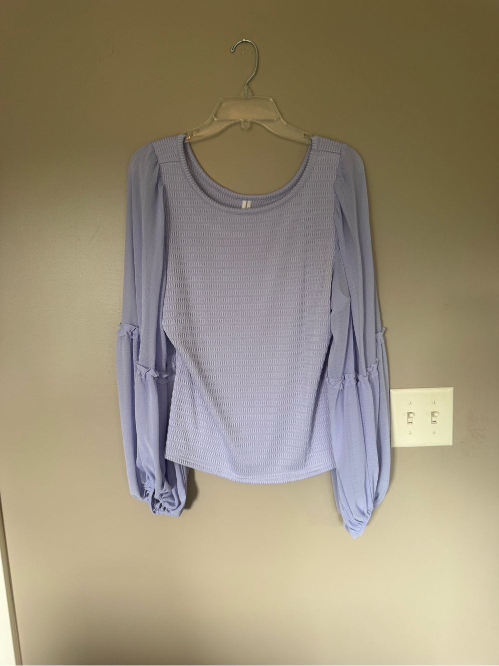 Women’s Lavender Long-Sleeve Textured Top NWOT